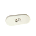 White Silicone Vanity Tray, 8.66x3.94 Inch Oval Food-Grade Counter Organizer, Dishwasher Safe Scratch-Proof Storage Tray for Jewelry Makeup Bathroom Desk - color: White