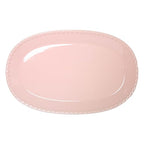 Paris Hilton Oval Ceramic Serving Platter with Heart Rim Detailing, Iconic Stoneware for Entertaining & Display, 17x11 Inches, Pink