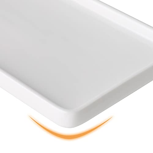 Gurygo 2 Pack 8" Ceramic Rectangular Vanity Trays, White, Set of 2 - color: White Set/2, size: 8.1"x4.2"x0.7",set/2