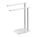 Free Standing Towel Rack Brushed Nickel 2-Tier Hand Towel Bars for Bathroom Vanity Countertop with Thicken Steady Marble Base, Stainless Steel AN7003BR - color: Brushed Nickel, size: 2-Bar
