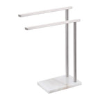 Free Standing Towel Rack Brushed Nickel 2-Tier Hand Towel Bars for Bathroom Vanity Countertop with Thicken Steady Marble Base, Stainless Steel AN7003BR - color: Brushed Nickel, size: 2-Bar