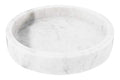 Creative Co-Op Minimalist Round Carved Marble Tray or Charcuterie Board, White - size: 8"