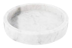 Creative Co-Op Minimalist Round Carved Marble Tray or Charcuterie Board, White - size: 8"