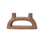 Creative Co-Op Modern Stoneware Double Taper Holder, Matte Brown