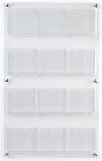Displays2go Acrylic Brochure Rack, Wall-Mount, 4-Tiered, 12 to 24 Adjustable Pockets - Clear (2RP12CLR) - color: Clear, size: 12 Pockets