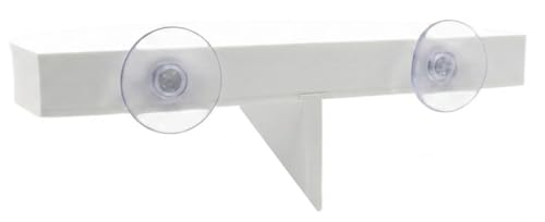 CleanPerch™ Bird Food Waste Catcher Tray with Suction Cups. Half Stadium Shape That attaches to Windows. Reduces Scatter, Easy-Clean, and Low-Profile (White, 12" x 11.5" x 3.7) - color: White, size: 12" x 11.5" x 3.7"