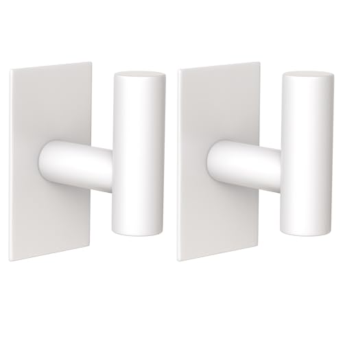 VAEHOLD Wall Towel Hooks, Heavy Duty Sticky Holder Waterproof Towel Hooks for Hanging Coat, Clothes, Closet Hook Wall Mount for Kitchen (White, 2 Pack) - color: White, size: 2 Pack