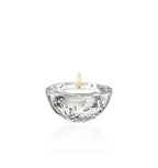 Barski Glass Tea Light Candle Holder - Set of 2 - for Wedding - Holidy Party Decoration - Round Bottom Will Create a Rocking Effect - Horizontal Lines Design - 3.5" Diameter - Made in Europe