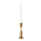 Creative Co-Op Round Hand-Forged Metal Taper Holder, Antique Brass Finish - size: 2-1/4" Round x 6-1/2"H