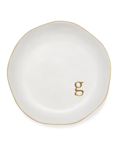 Personalized Ceramic Ring Dish - Monogrammed Jewelry Tray, Handcrafted Room Decor Engagement Wedding Present - Mothers Day Valentines Christmas Birthday Gift Women, Engraved Initial g - style: g
