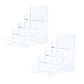 Acrylic Wallet Display Stand Purse Handbag Organizer, Clear Jewelry Riser Display Stand Purse Display Rack, Acrylic Display Shelf for Cosmetic Perfume Jewelry Sunglasses Handbag (2 PCS-4 Tier) - size: 2 PCS-4 Tier