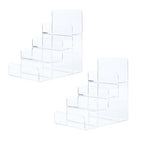 Acrylic Wallet Display Stand Purse Handbag Organizer, Clear Jewelry Riser Display Stand Purse Display Rack, Acrylic Display Shelf for Cosmetic Perfume Jewelry Sunglasses Handbag (2 PCS-4 Tier) - size: 2 PCS-4 Tier