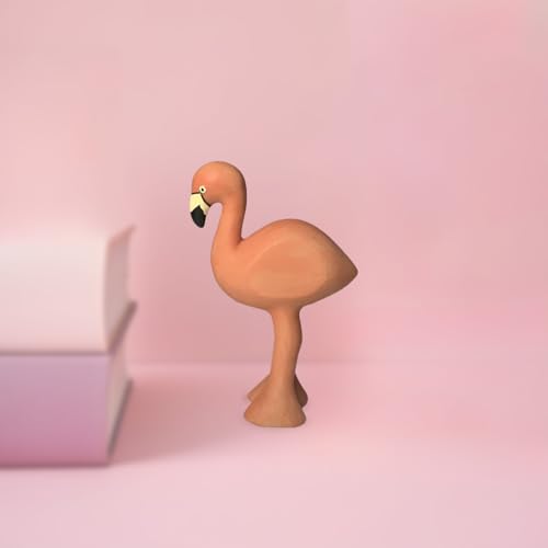 Safari Animal Figurines, Pink Flamingo Figurine, Wild Animal Statues, Hand Painted Jungle Animal Sculptures, Educational & Decorative Wild Life Figures, African animal sculptures decor - color: Flamingo