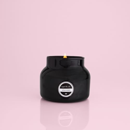 Capri Blue Volcano Scented Candles - Luxury Glass Jar Candles for Home Scented with Tropical Fruit & Sugared Citrus - Soy Wax Blend - Capri Blue Volcano - Black Color (8 oz) - color: Black, size: 8 oz