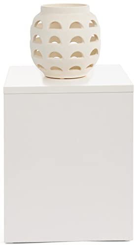 Displays2go White Merchandise Display Cube, 16 Inch Tall – White (WDCUBEWHT1) - color: White, size: 16"H