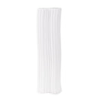 Howard Elliott Collection Hirst Ceramic Vase, White Ripple Texture Modern Abstract Decorative Flower Vase for Weddings, Floral Arrangements, Living Room & Home Decor, 4.75 x 4.75 x 15.75 Inch - size: 15.8"L x 4.8"W