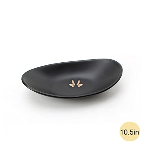 Black Ring Dish Centerpiece Jewelry Tray Key Tray Organizer for entryway, Dresser Decor Key Dish Jewelry Bowl Decorative Dish (Big Oval) - color: Big Oval