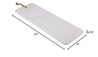BIRDROCK Home 23" Marble Serving Board - Charcuterie Board for Party Appetizers - Kitchen Platter for Food - Pizza Fruit Display - White