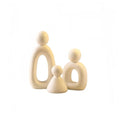 Abstract Family of 3 Collectible Figurines - White，Modern sculptures for home decor in living room, perfect as knick knacks for shelves and TV stand decor, adding elegant accents to your space.