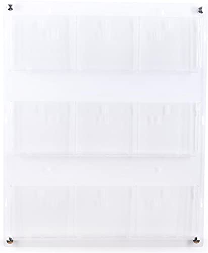 Displays2go 3-Tiered Clear Acrylic Magazine Rack, Adjustable, 9-18 Pockets - Clear (2RP9CLR) - color: Clear, size: 9 Pockets
