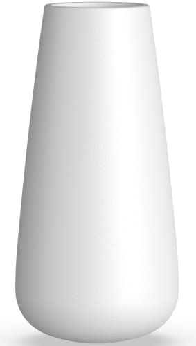 Premium Large Ceramic Vase | 9 Inch Flower Vase for Home, Farmhouse, Modern & Bohemian Decor - color: White, size: 9 inches