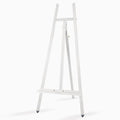 A - Frame Wooden Display Easel - Adjustable Lyre Beechwood Studio Easel Stand Holding Canvas Up to 90", Inclinable Artist Floor Painting Easel for Artwork Painting, White - color: White