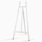 A - Frame Wooden Display Easel - Adjustable Lyre Beechwood Studio Easel Stand Holding Canvas Up to 90", Inclinable Artist Floor Painting Easel for Artwork Painting, White - color: White