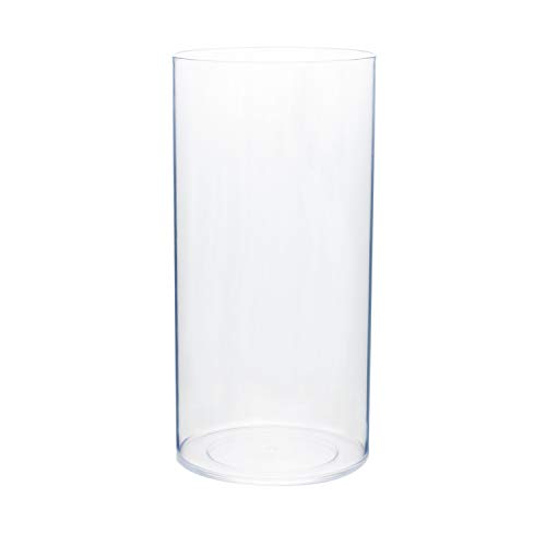 Royal Imports Flower Vase Acrylic Cylinder - Decorative Centerpiece for Home or Wedding - Non Breakable Plastic, 5"X10" Tall Round - Clear - size: 5" x 10" - Single Vase