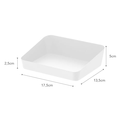 Yamazaki Home Tower Space Saving Vanity Tray - 5.25" X 7" - Steel - color: White, size: 5.3" x 6.9" x 2"