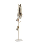 Gold Coat Rack Freestanding, Metal Coat Tree with Marble Base, Coat Rack Stand with 8 Hooks, Entryway Coat Stand for Hanging Clothes, Hats, Bags - size: 67in-bra