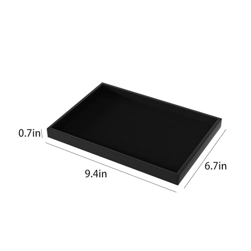 Julysky Jewelry Organizer Trays for Drawer,Jewelry Display Organizer Case for Women,Bracelet Necklace and Ring Display Stand for Selling,Velvet Jewelry Storage Display (Black, Empty Plate) - color: Black