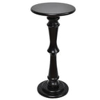SwallowLiving Solid Wood Side Table - 12" Round Pedestal Drink Table for Small Spaces - Modern Black End Tables for Sofa Side & Narrow Nightstand - Elegant Tall Plant Stand & Accent Tables - 25" H - color: Black Hourglass