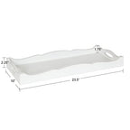 Kate and Laurel Astral Rustic Farmhouse Wood Tray; 10 x 24; White; Decorative Rustic Tray with Distressed Wood and Sophisticated Finish for Farmhouse Decor Scheme