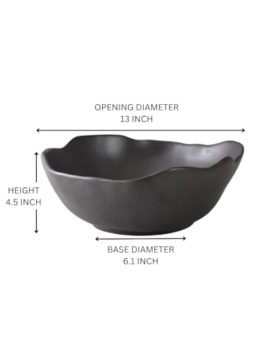 Serene Spaces Living Ceramic Collection of Plates, Bowls, Vases- Dinnerware, Centerpiece for Vintage Weddings, Events (Black - XXL - Pack of 4) - color: Black - Xxl - Pack of 4