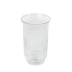 Deco 79 Glass Decorative Candle Holder Ribbed Candle Stand with Elevated Base, Candlestick Holder 6" x 6" x 11", Clear - size: 6" x 6" x 11"