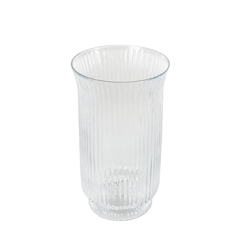 Deco 79 Glass Decorative Candle Holder Ribbed Candle Stand with Elevated Base, Candlestick Holder 6" x 6" x 11", Clear - size: 6" x 6" x 11"