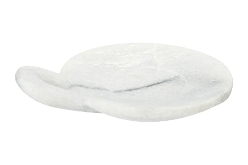 Creative Co-Op Small Marble Handle Dish, 5" x 3.5", White (DF2329) - color: White, size: 5" x 4"