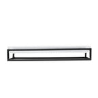 Ribbed Glass and Metal Tray – Frosted White with Black Accents, Modern Minimalist Storage