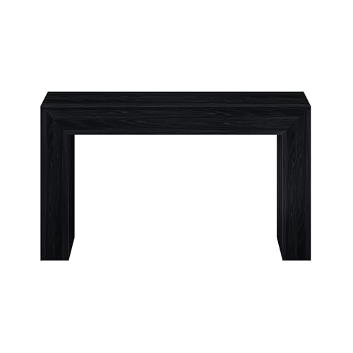 Plank+Beam Grand Console Table, 56 Inch Solid Wood Modern Sofa Table, Narrow Entryway Table for Hallway, Behind The Couch, Living Room, Foyer, Black Wirebrush - color: Black Wirebrush, size: 56 Inch