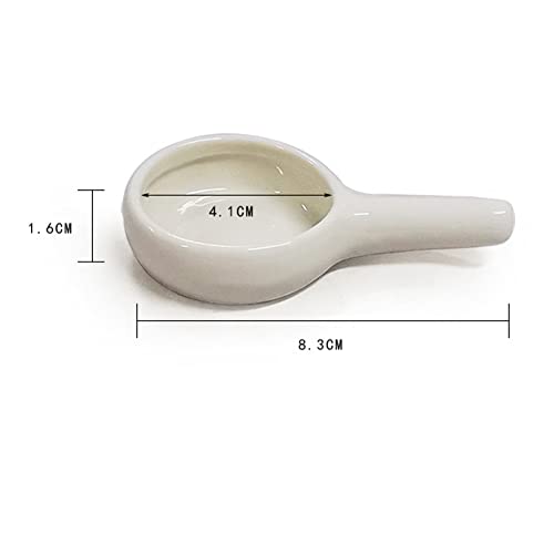 4Pcs Ceramic Candle Spoon Tray Holder Tealight Wax Warmer Little Candle Spoon Replacement Fragrance Aromatherapy Furnace Accessories, White