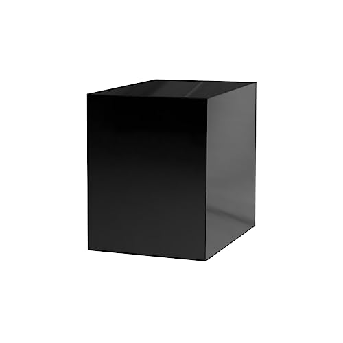 12" x 12" x 16" Glossy Black Acrylic Display Box with One Open Side No Lid Versatile Tall Retail Product Riser or Merchandise Storage Bin by Marketing Holders - color: Glossy Black, size: 12"w x 12"d x 16"h