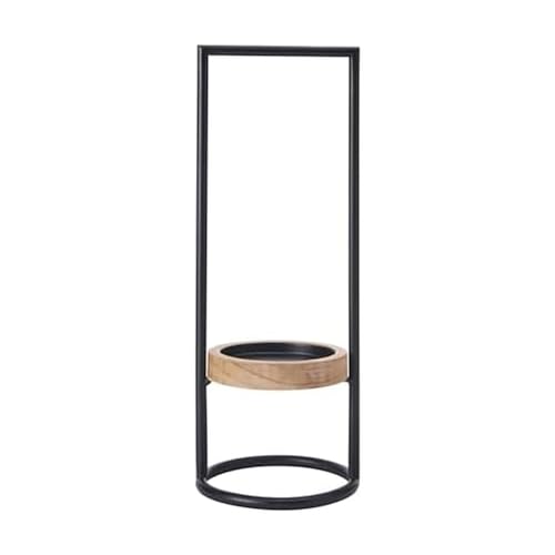 Elements Metal and Wood Candle Holder