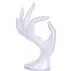 HOMEGOAL Hand Jewelry Holder, Bracelet Ring Watch Jewelry Display Holder Stand, Mannequin Hand, Polyresin, 7 Inch (White) - color: White