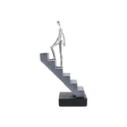 Inspirational Silver Climbing Man Figurine – Decorative Resin Sculpture Symbolizing Love, Motivation & Growth, for Office, Home, or Special Occasions