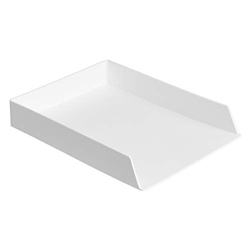 Amazon Basics Rectangular Plastic Desk Organizer Bundle, 3 Pieces Letter Tray/Accessory Tray, White - color: White, style: 3 Pieces