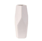 White Ceramic Vase – Modern Minimalist Flower Vase for Home Décor, Living Room, Office, Bedroom, Table Centerpiece, Shelf Decoration, Pampas Grass, Dried Flowers, and Floral Arrangements