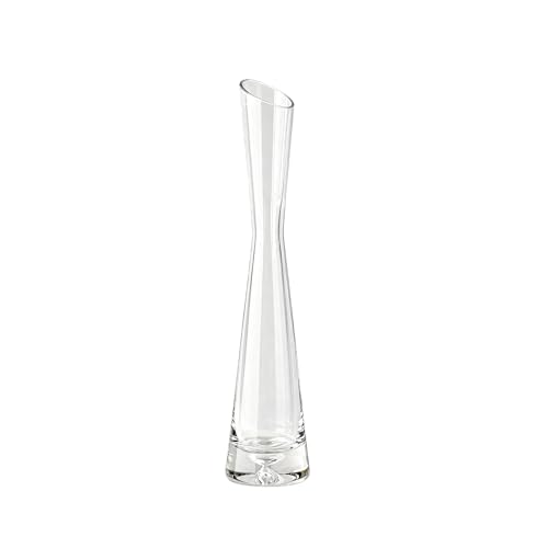 Clear Glass Thin Narrow Necked Bud Vase Slim Single Stem Flower Vase Floral Vase Centerpiece for Wedding Party Home Table Decor - size: 20cm/7.9inch