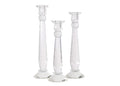 Crystal Candlesticks — by Alice Lane Home Collection — Set of 3 — Decorative Candle Holders — Classic Design for Weddings, Dining and Party — Timeless Home Decor — for Tapered Candles — Size S, M & L