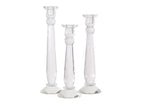 Crystal Candlesticks — by Alice Lane Home Collection — Set of 3 — Decorative Candle Holders — Classic Design for Weddings, Dining and Party — Timeless Home Decor — for Tapered Candles — Size S, M & L