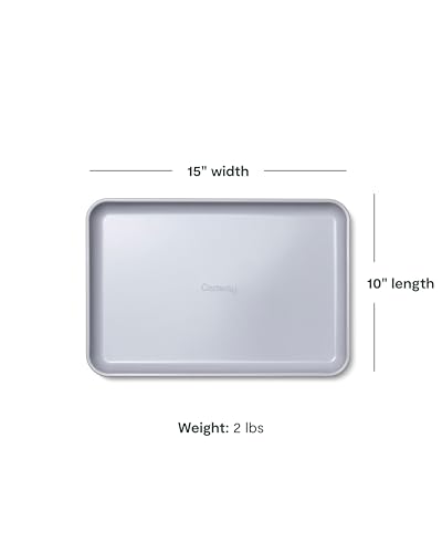 Caraway Non-Stick Ceramic Baking Sheet - Naturally Slick Ceramic Coating - Non-Toxic, PTFE & PFOA Free - Perfect for Baking, Roasting, and More - Medium (15" x 10") - Cream - color: Cream, size: Medium 10" x 15"